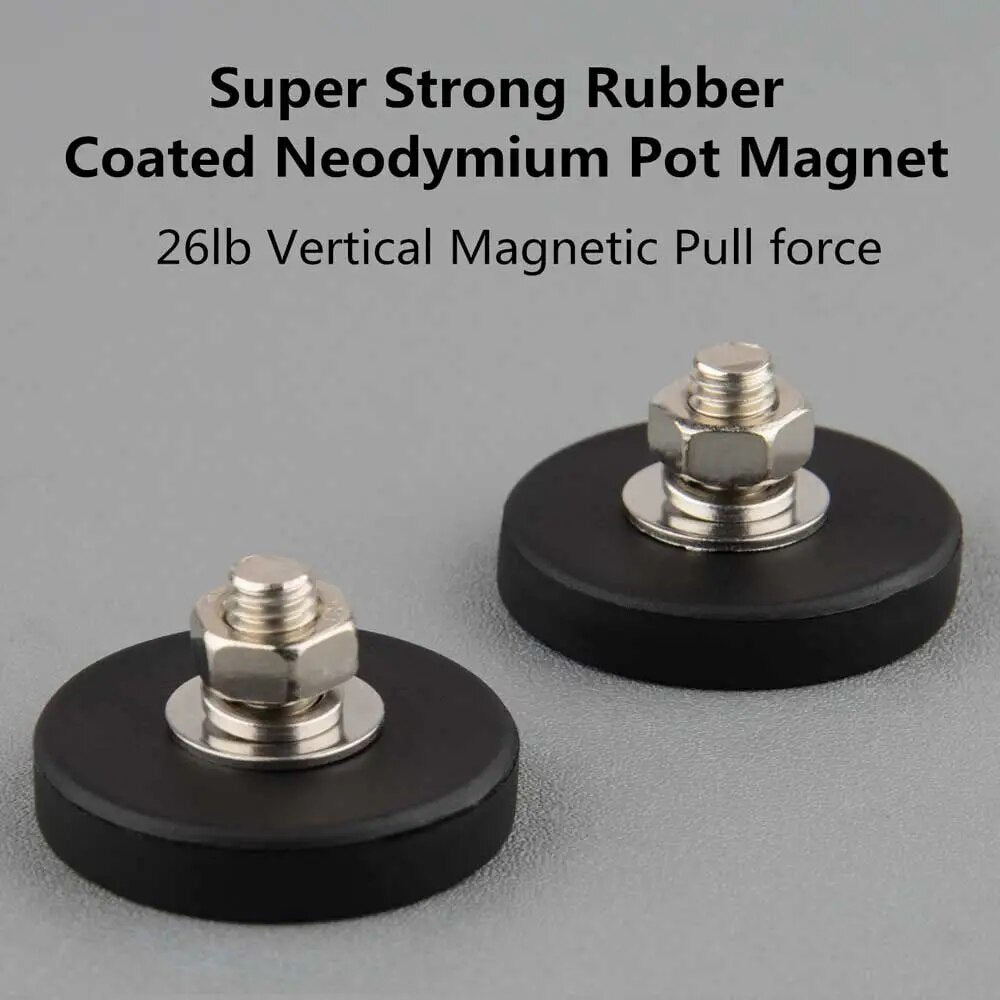 4 Neodymium N52 12 KG Rubber Coated Magnets