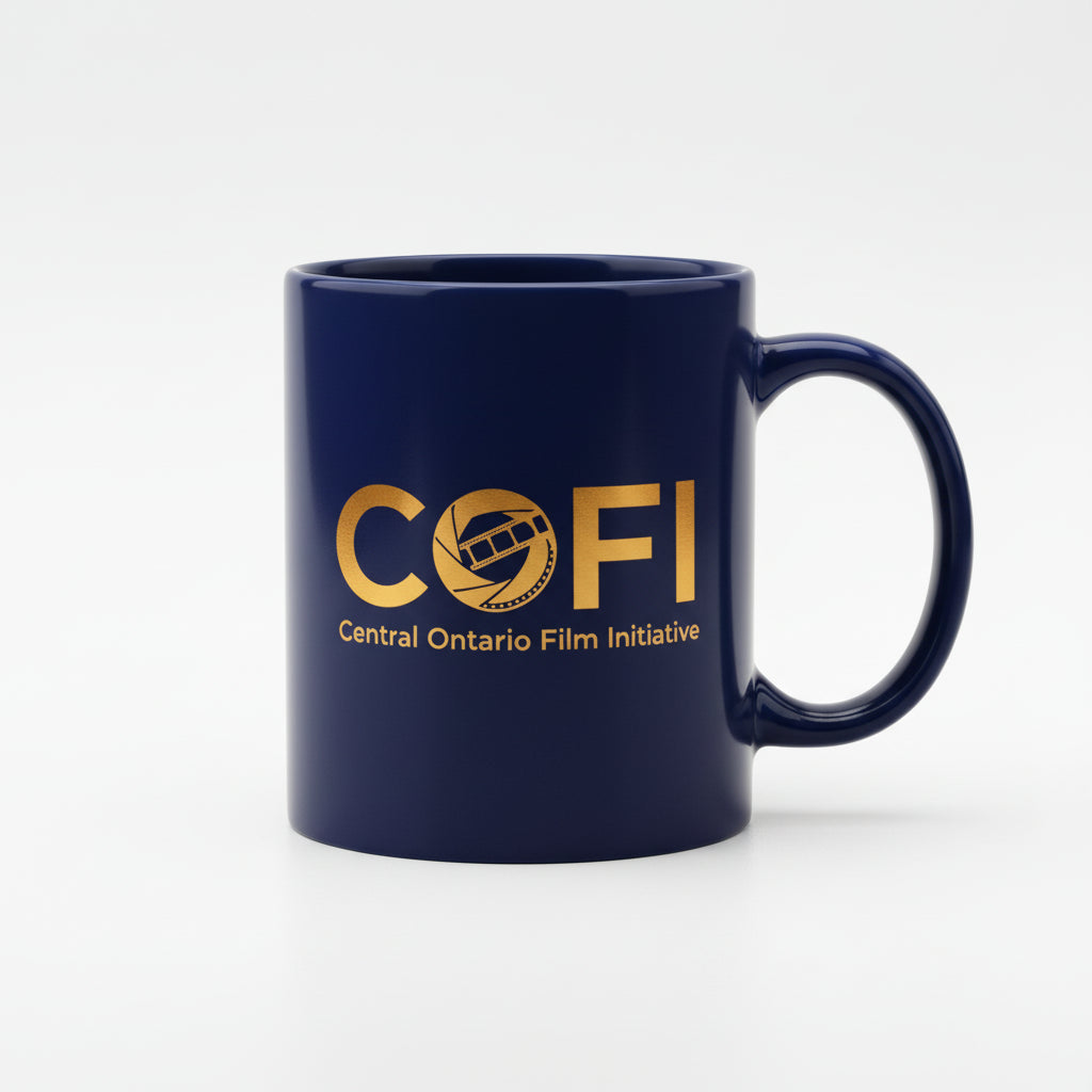 COFI Glossy Mug - Navy with Gold Logo