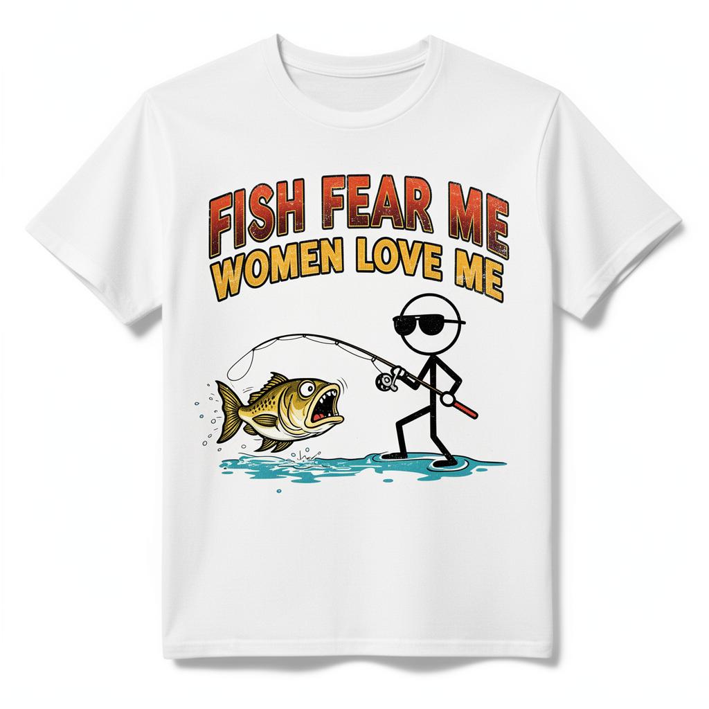 Fish Fear Me Women Love Me funny fishing t-shirt